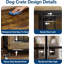 Table d'appoint pour chien 38,6 po avec 3 portes et roulettes