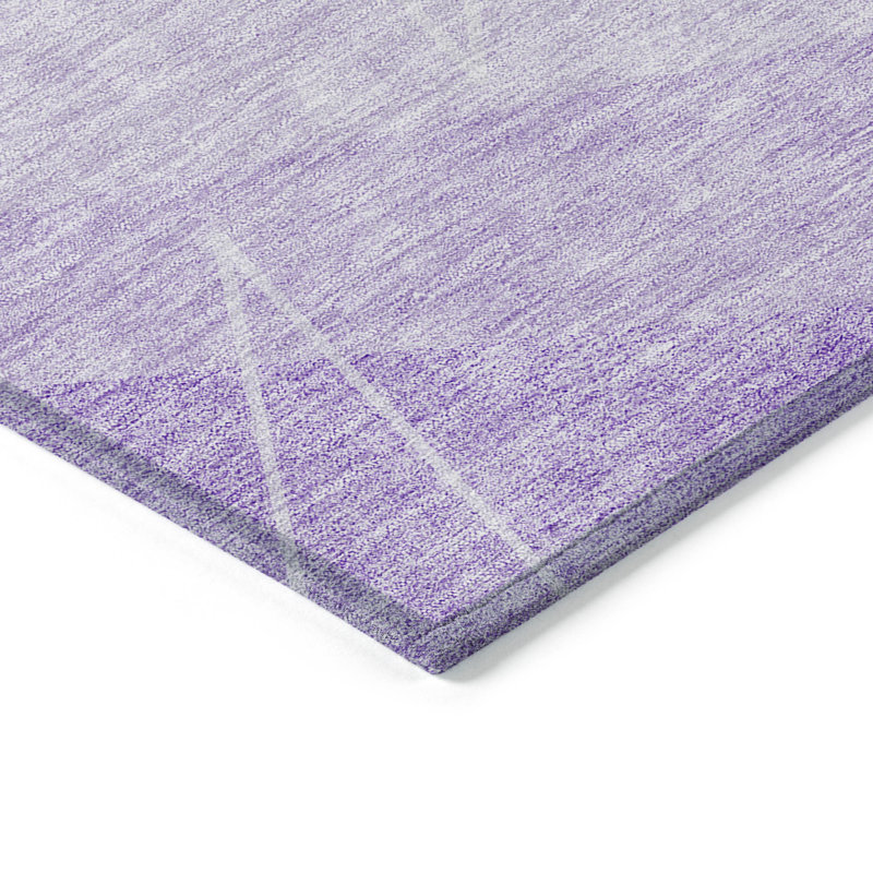 Tapis lavable à motif géométrique lavande et mauve 9 'X 12'