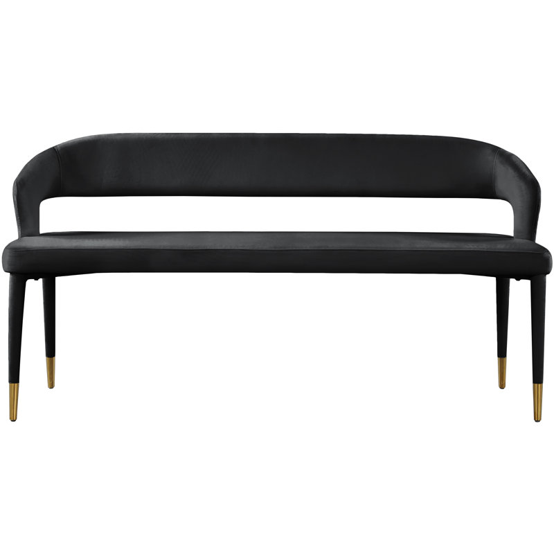 Destiny Velvet Bench, Black Velvet