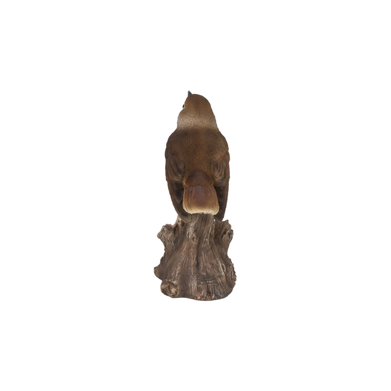 Brown Resin Motion Activated Singing Nightingale Statue
