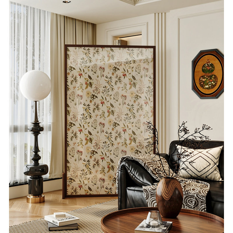 Paravent Mid-Century en bois massif pour salon