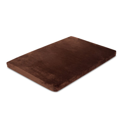 BIRDROCK Home Ultra Soft Memory Foam Pet Bed - 2" Thick Orthopedic Dog Bed for Crate, Kennel or Pet Pen - Machine Washable Cover for Small to Large Dog, Puppy, or Cat, Brown