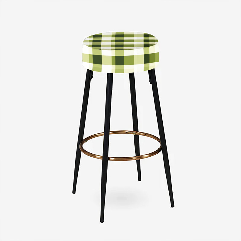 UK Green Plaid Elegance - Ensemble de 2 tabourets de bar écossais