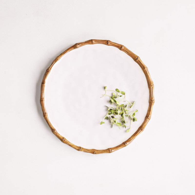 Vida Melamine Platter, White/Natural
