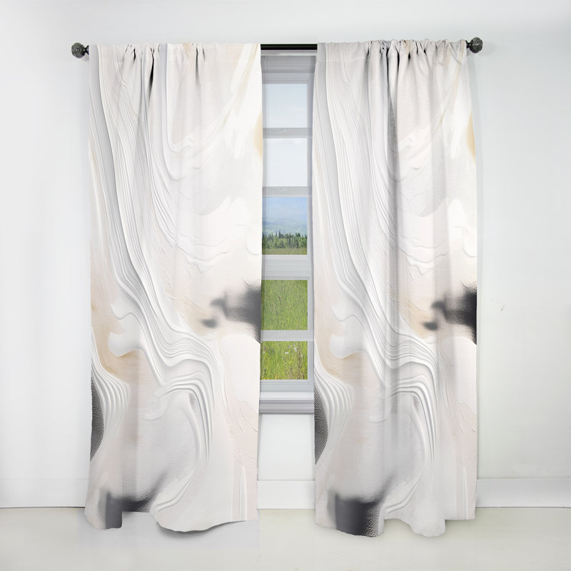 Rideau moderne - Rideau moderne - Velours obscurcissant blanc et doré - 1 panneau, L 52 po x L 120 po