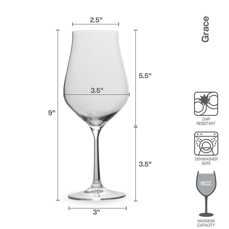 Luigi Bormioli Break-resistant 8 All Purpose Wine Glasses 20 Oz Ea