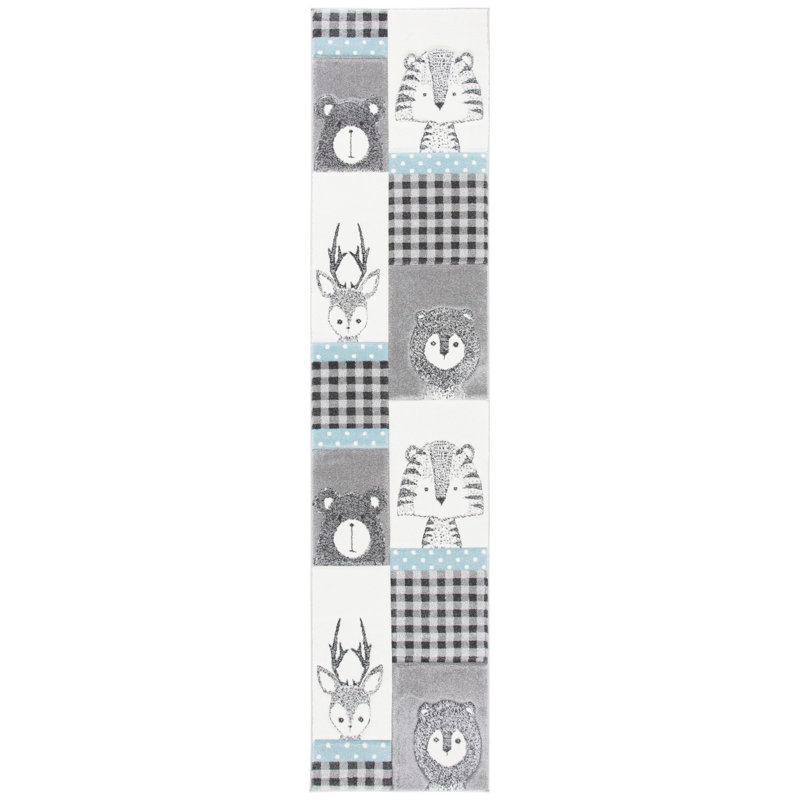 Glantz Animal Print Gray Area Rug, Runner 2'3" x 10'