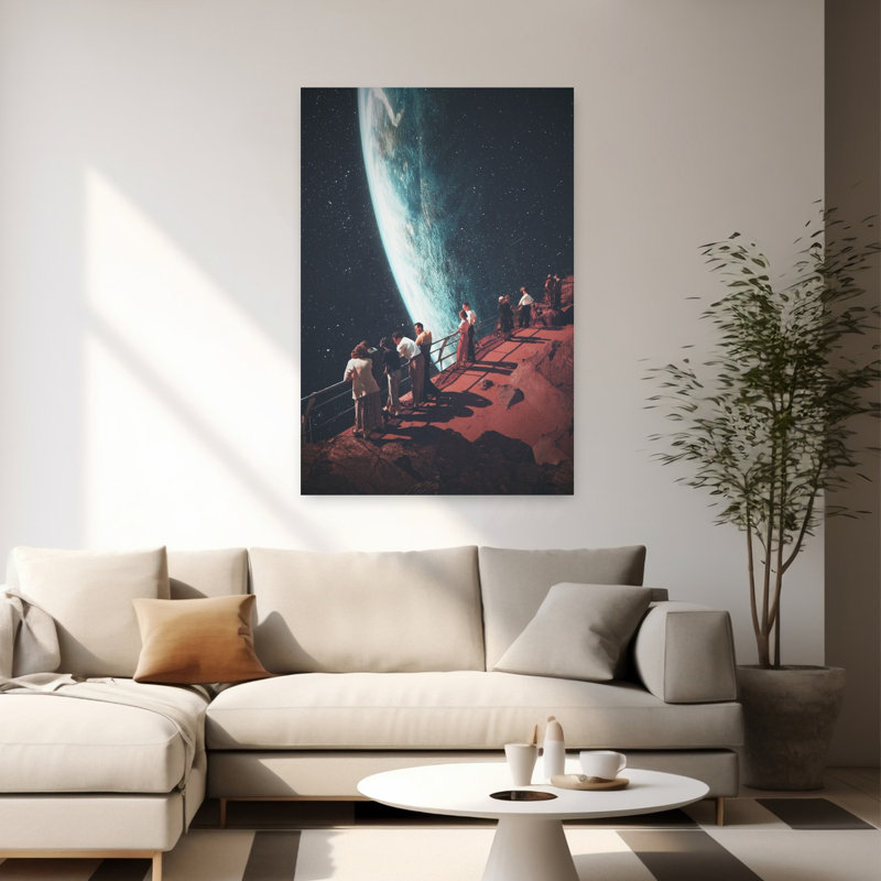 Art contemporain rétro surréel, H 60 po x l 40 po
