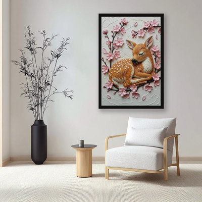 Canvas Wall Art Sleeping Fawn Nursery Wall Art-1 Vintage Poster Print Home Decor