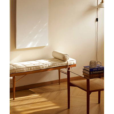 Banc en bois massif 47,24 "avec plateau amovible, tabouret multifonctionnel en bois de cerisier rétro pour le salon de la chambre à coucher