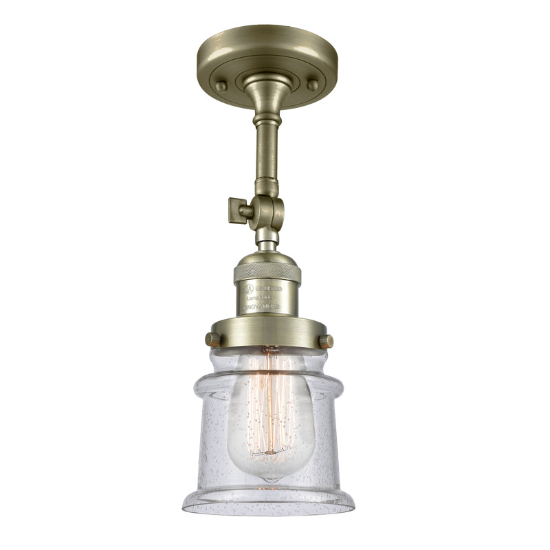 Plafonnier semi-encastré 1 lumière 6 po Alexandira, Grainé, Ampoule non incluse, Laiton antique