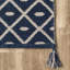 Bleu coton/Ivoire Tapis décoratif tissé à plat à la main à motif géométrique Lauber-1442408528