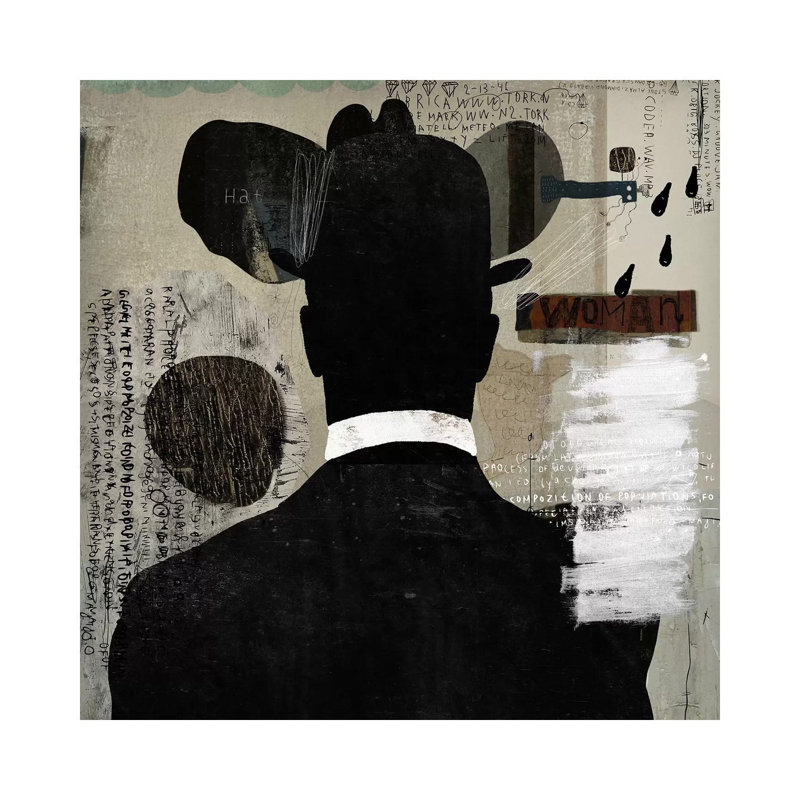 «Mystery Man» par Nikki Chu - reproduction, Toile tendue, H 12 po x l 12 po x P 1,5 po