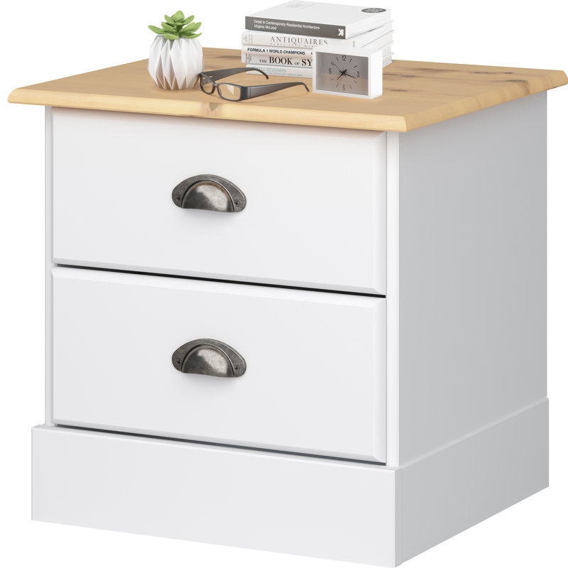 Robidoux 44cm W Manufactured Wood Bedside Table, White