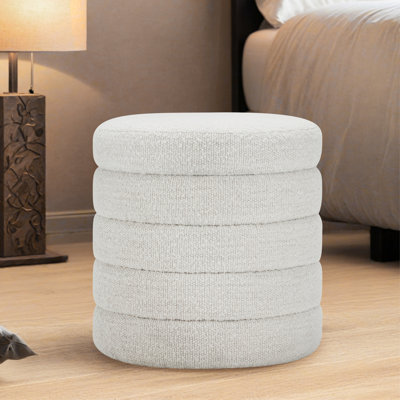 Neroli Upholstered Round Storage Ottoman