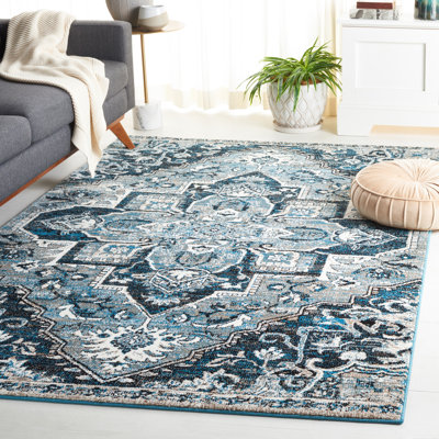 Tapis bleu / ivoire Vintage Performance