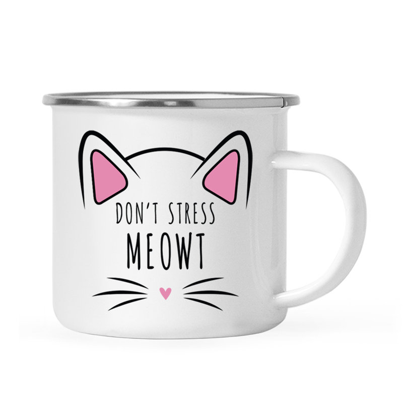 Stainless Steel Camping Mug, Don't Stress Meowt