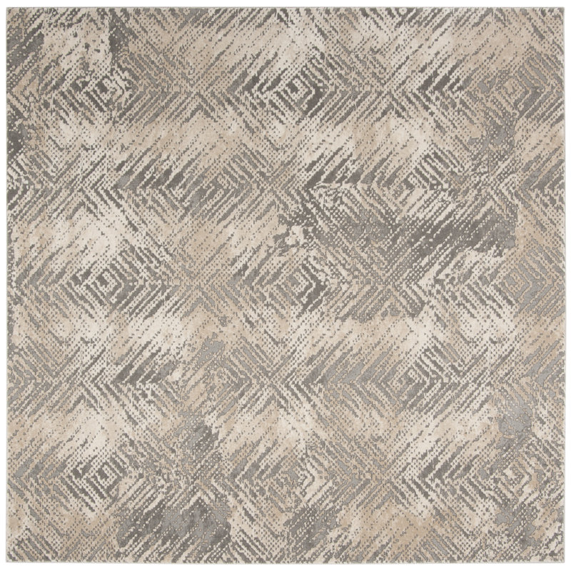 Edvin Performance Geometric Rug, Square 6'7"