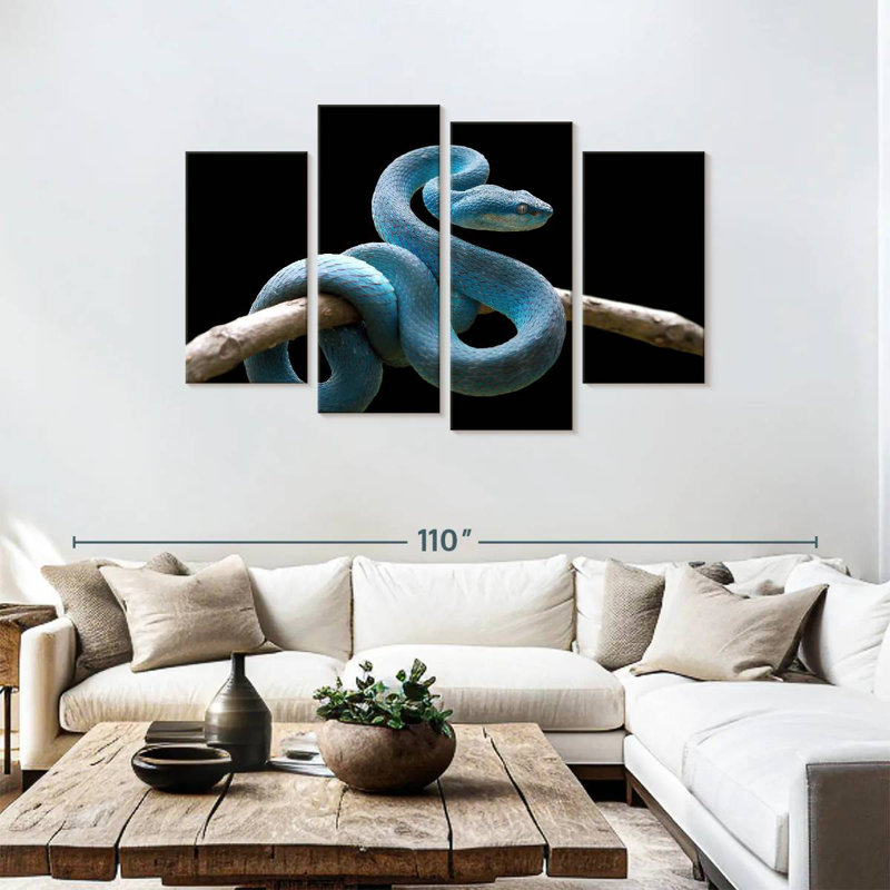 Brampt Blue Viper Snake, 48" H x 75" W