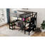Lit mezzanine double en métal avec garde-robe et lumière DEL