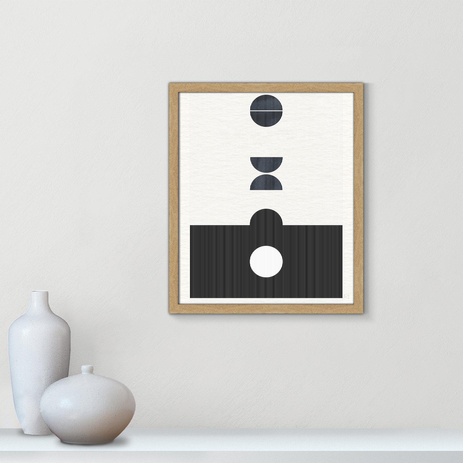 Eclipse I Print by Susan Jill, 19" H x 16" W x 0.75" D, Natural Framed
