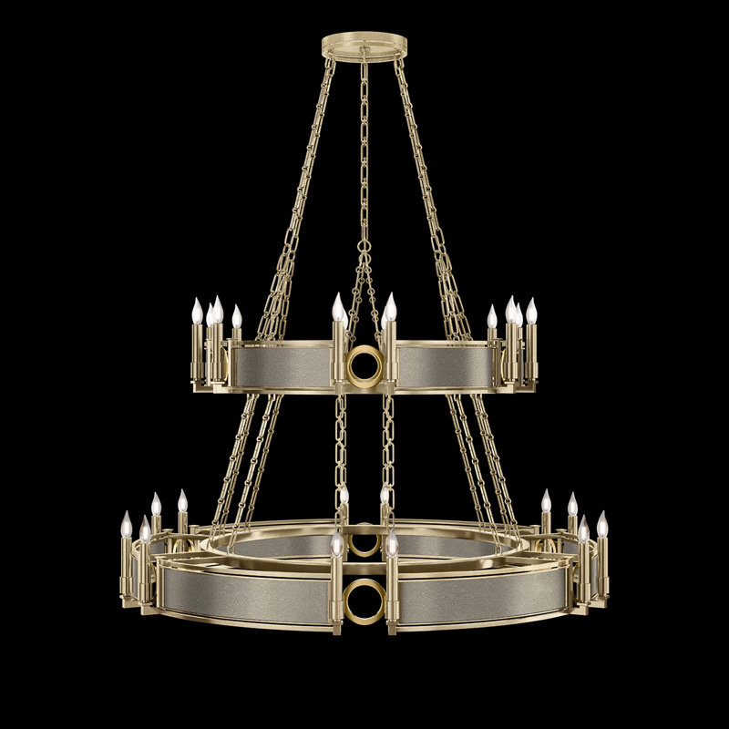 Mirage 24 - Light Chandelier, Coco/Brass/Soft Gold Leaf