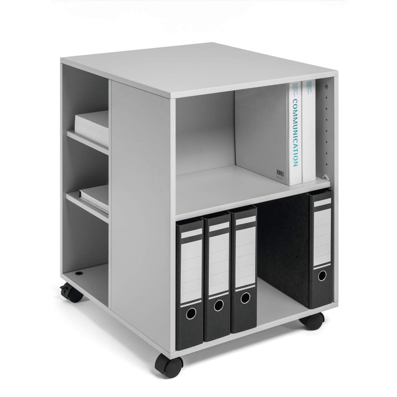Durable 6 Shelve Office Filing Storage Trolley on Wheels | 75cm Gray , Gray