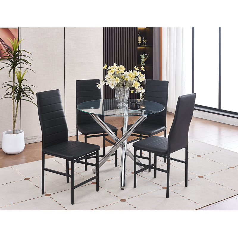 Ensemble de salle à manger L 35,3 x l 35,3 Khaleyah, Noir