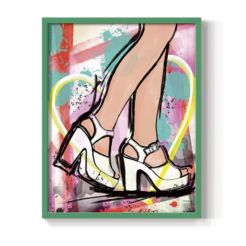 Reproduction encadrée Pop Glam - bois massif, H 15 po x l 12 po, Vert