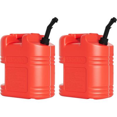 2 Pack EPA-Compliant 5 Gallon (20L) HDPE Portable Fuel Transfer Tank with Liquid Level Indicator, Impact & Corrosion Resistant Compact Storage Tank for Boats, RVs, Cars & Outdoor Power Equipment, Red