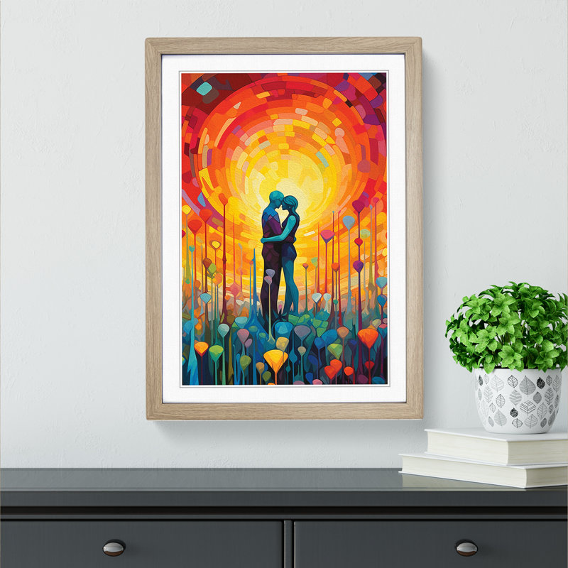 Lovers Colour Field No.3 - Framed Print, Oak, 64cm H x 46cm W x 2cm D