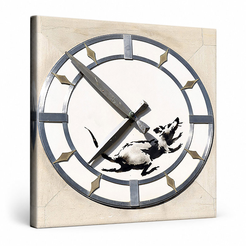 Rat Clock — Street Art Print — Canvas Wall Art
