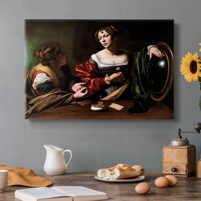 Martha and Mary Magdalene-Caravaggio-Gallery, toile tendue-c. 1598
