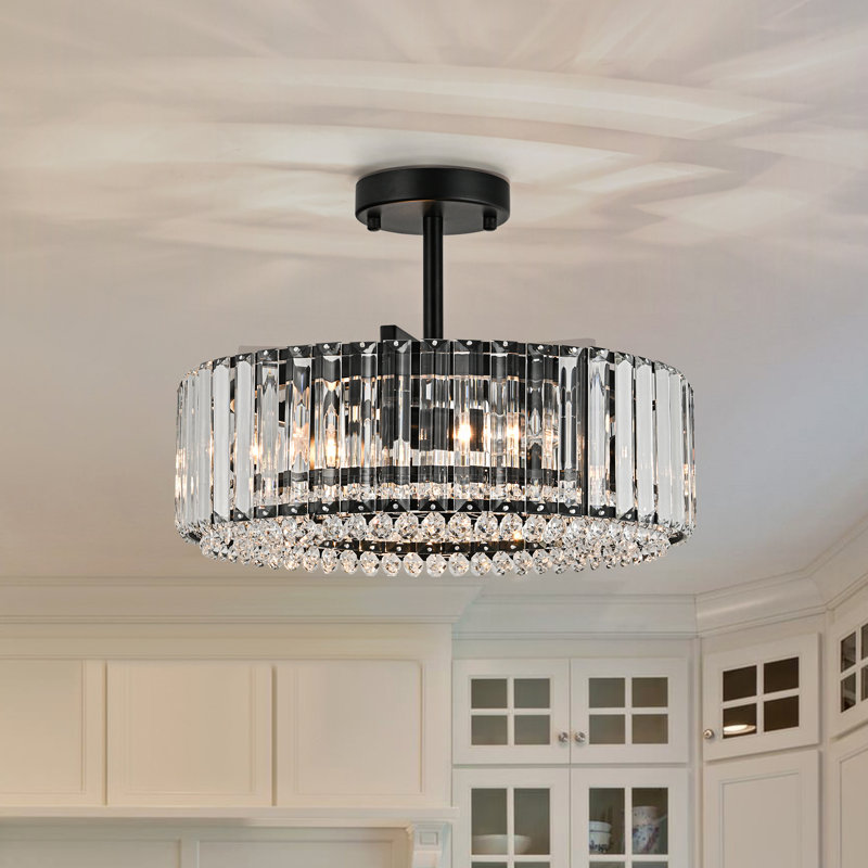 Irenej Semi Flush Mount, Matte Black