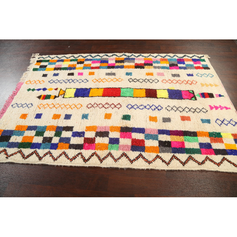 Tapis marocain noué à la main de conception unique