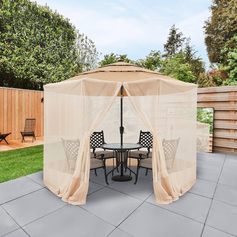 Moustiquaire de moustiquaire de terrasse avec fermeture à glissière 7,5 à 11 pi Otger