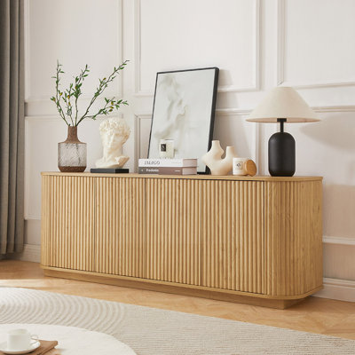 Buffet Contemporary Wave Wave avec panneaux incurvés, rangement multifonctionnel pour le salon et la salle à manger