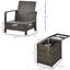 Table et chaises en osier, meubles de patio 3 pièces-880404935