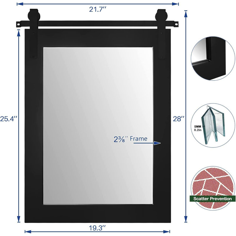 Lekhram Wood Rectangle Wall Mirror