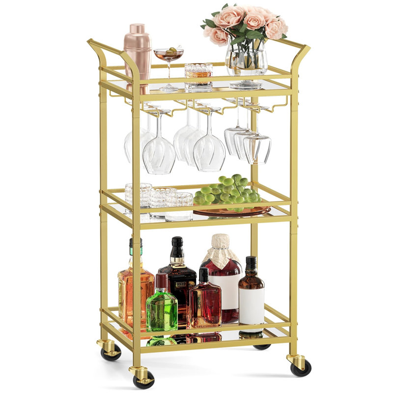 Steel Bar Cart, Gold