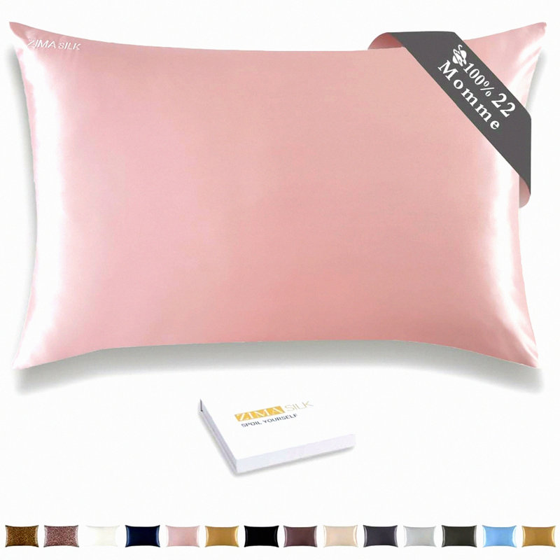 SilkDreams Anti-Aging Hair-Saving Pillowcase - 100% Pure Mulberry Silk, Grade 6A, 22 Momme - Durable, Soft, Queen Size 20''x30'' (Pink)