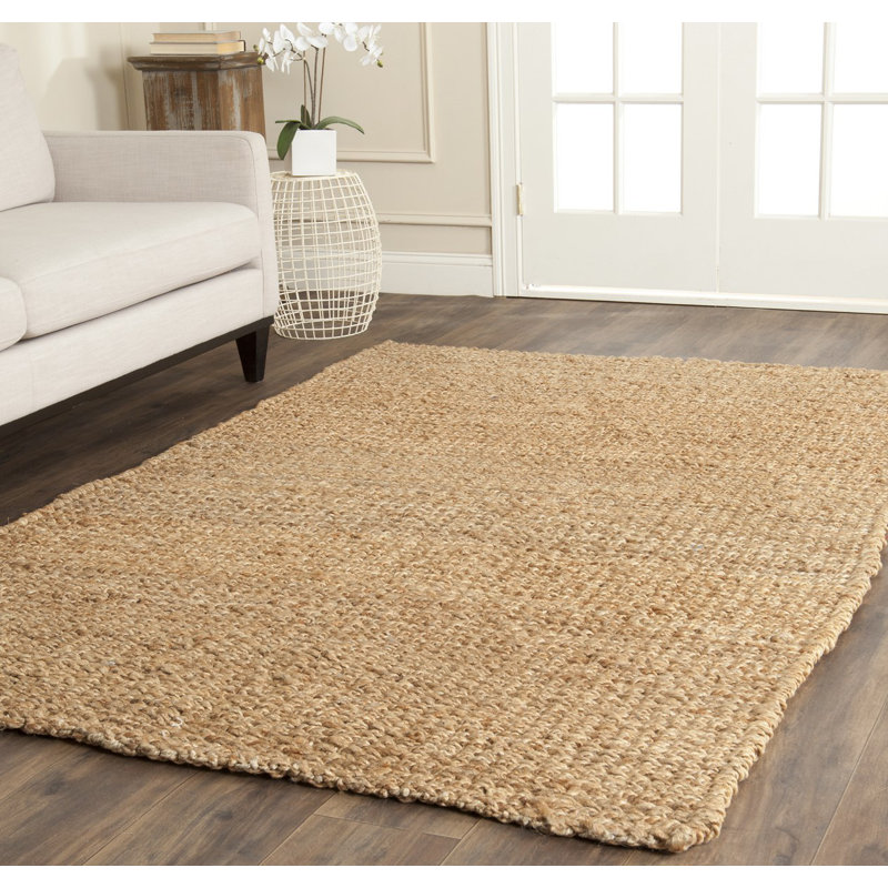 Calidia Hand-Loomed Jute/Sisal Gold Area Rug, Rectangle 6' x 9'