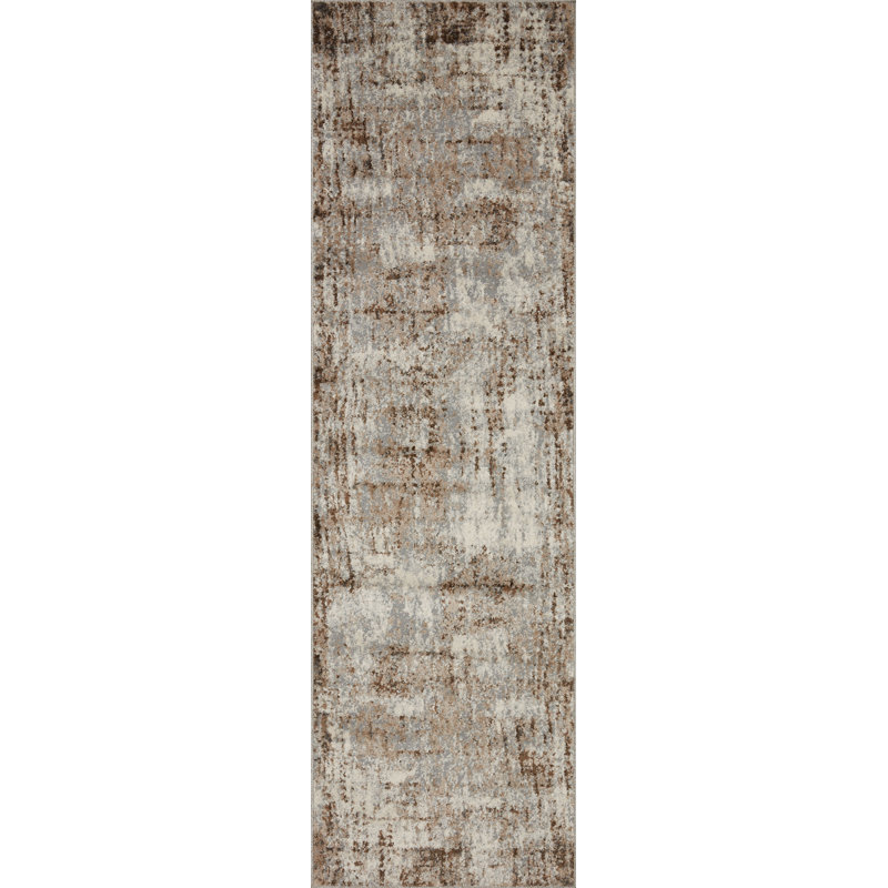 Tapis naturel / moka Berngerus, Tapis de couloir de 2 pi 4 po x 8 pi