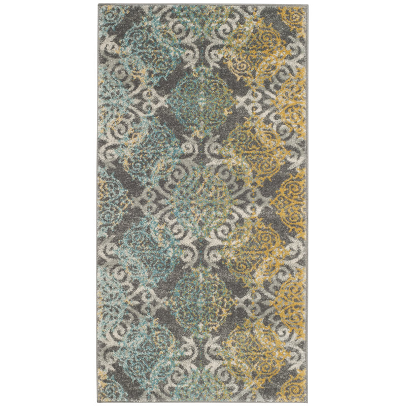 Allard Performance Damask Rug, Rectangle 2'2" x 4'