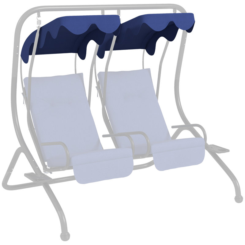 Black Polyester 2-Seater Swing Canopy Replacement Top Cover