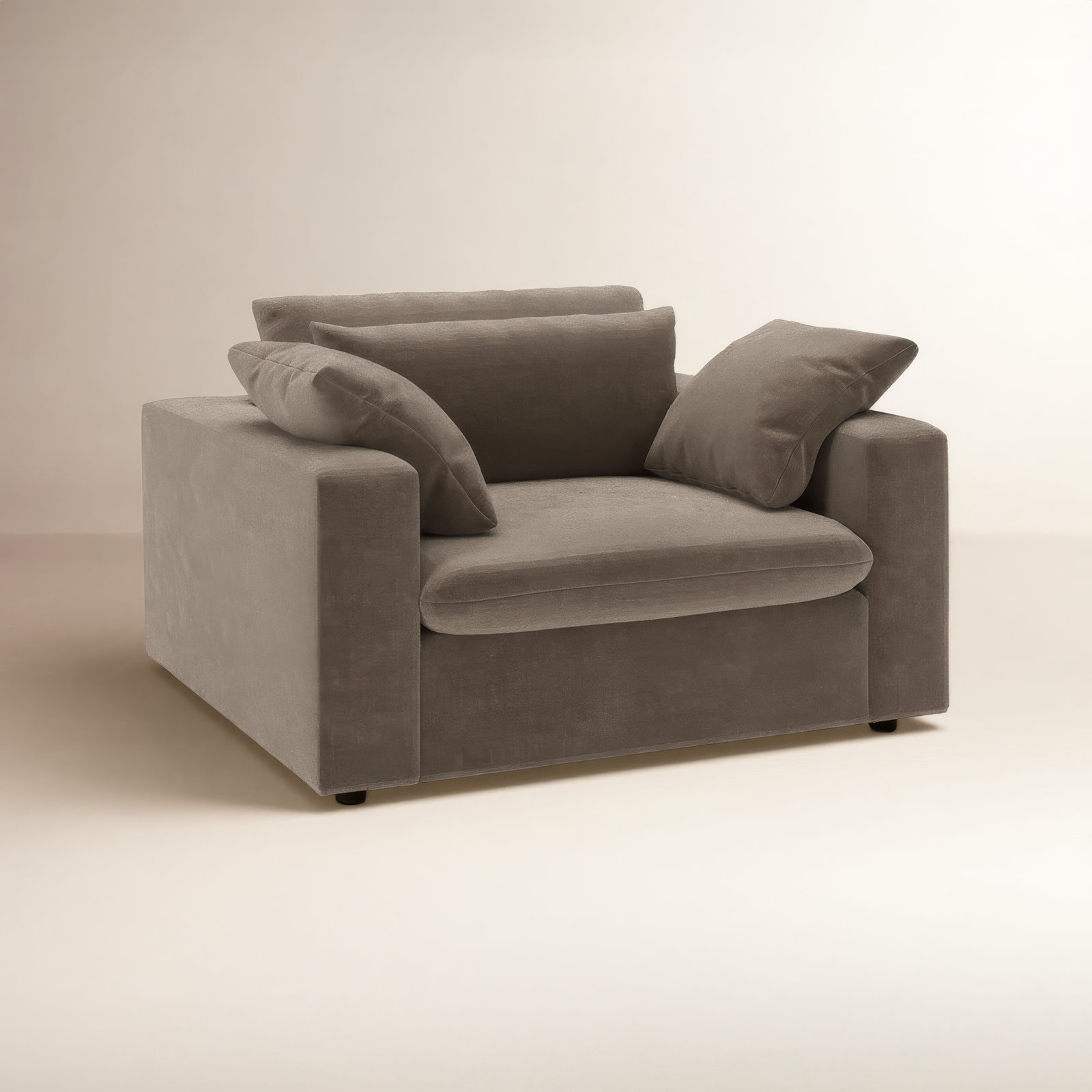 Remy Upholstered Chair and a Half, Andrew Driftwood Performance Chenille