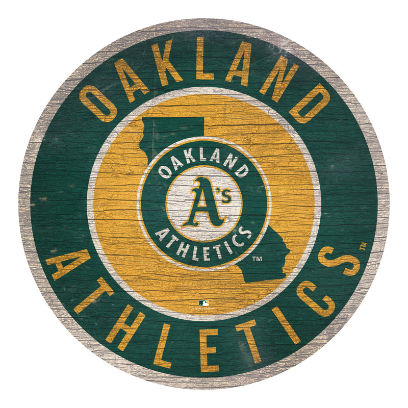 Boho Wall Decor on Wood, Oakland Athletics