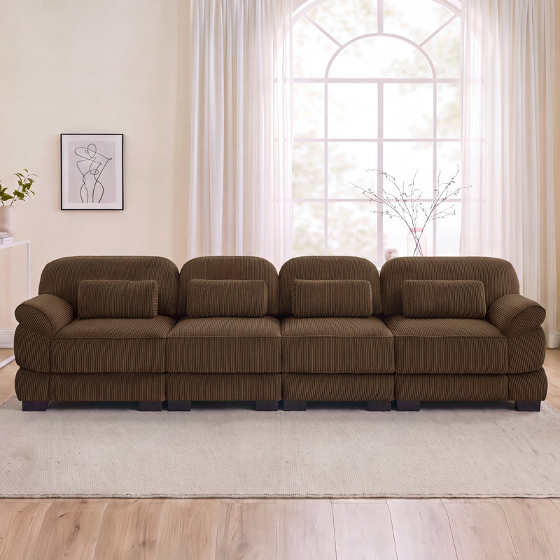 132.3 " Corduroy Sofa, Brun