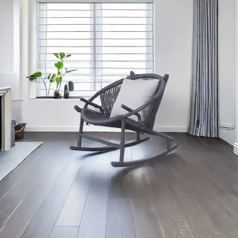 Chaise berçante simple de style décontracté, Gris foncé