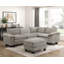Ensemble modulaire 5 pièces avec repose-pieds moelleux en chenille-1681742374